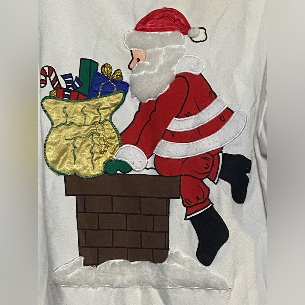 Vintage 90s Westbound Sport Christmas Santa Knit Mock Neck Long Sleeve Tee Sz M - Picture 3 of 4